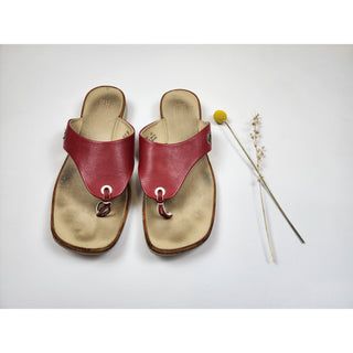 Lacoste red leather thongs "Opal" style size 39.5 Lacoste preloved second hand clothes 4