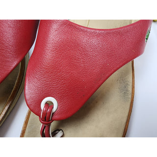 Lacoste red leather thongs "Opal" style size 39.5 Lacoste preloved second hand clothes 5