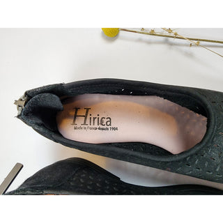 Hirica black neubuck leather shoes with lovely perforated pattern size 36.5 Dear Little Panko preloved second hand clothes 7