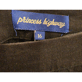 Princess Highway black linen mix wrap style skirt with cute and subtle ruffle size 16 Princess Highway preloved second hand clothes 8