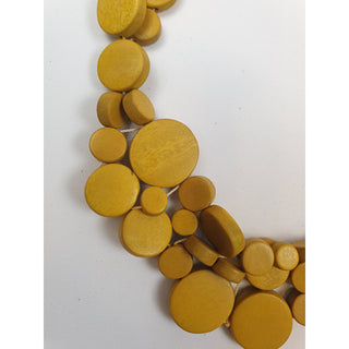 Elk yellow wooden beaded necklace Elk preloved second hand clothes 4