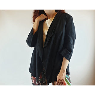 Anthea Crawford pre-owned black 100% linen black jacket / cardigan size 10 Anthea Crawford preloved second hand clothes 1