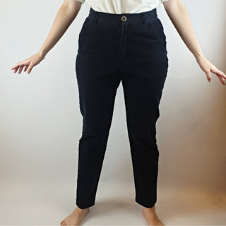 Kindling black cord pants with contrasting metal button size 12 (small fit, best fits 10) Kindling preloved second hand clothes 1