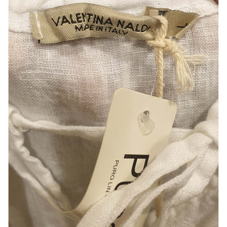 Valentina Naldi white 100% linen spagetti strap dress size L (best fits size 12-14) Valentina Naldi preloved second hand clothes 7