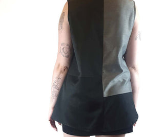 Keegan black and grey unique asymmetrical sleeveless top size L (fits sizes 12-14) Keegan preloved second hand clothes 6