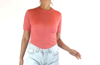 McIntyre coral 100% wool top size M, fits 10 McIntyre Merino preloved second hand clothes 1