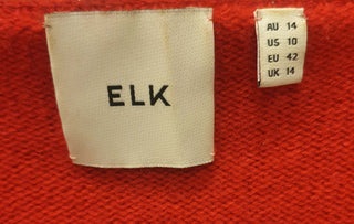 Elk red 100% cashmere half sleeve top size 14 Elk preloved second hand clothes 8
