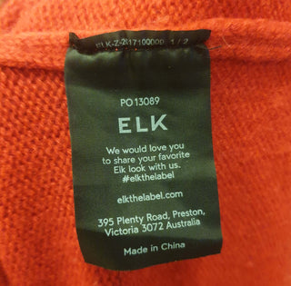 Elk red 100% cashmere half sleeve top size 14 Elk preloved second hand clothes 10