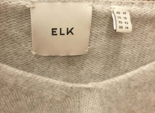 Elk grey 100% cashmere half sleeve top size 14 Elk preloved second hand clothes 9