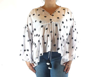 Bohemian Traders white white with black polka dots size L (best fits 16) Unknown preloved second hand clothes 3