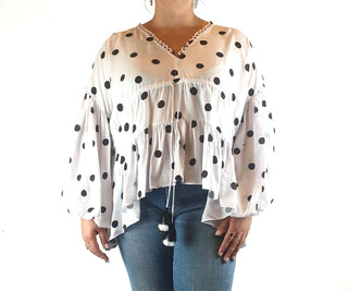 Bohemian Traders white white with black polka dots size L (best fits 16) Unknown preloved second hand clothes 4