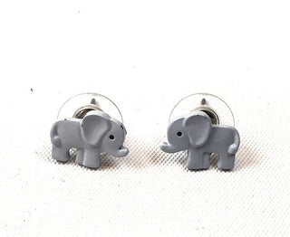 Grey elephant stud earrings Unknown preloved second hand clothes 2