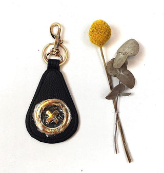 Mimco black leather keyring Mimco preloved second hand clothes 1