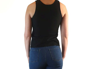 Alpha 60 preloved black 100% cotton cropped sleeveless top size XXS (best fits size 6) Alpha 60 preloved second hand clothes 7