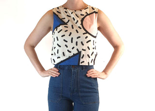 Gorman x Walala cropped unique print sleeveless top size 6 Gorman preloved second hand clothes 3