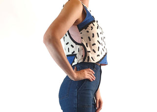 Gorman x Walala cropped unique print sleeveless top size 6 Gorman preloved second hand clothes 5