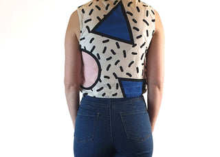 Gorman x Walala cropped unique print sleeveless top size 6 Gorman preloved second hand clothes 6