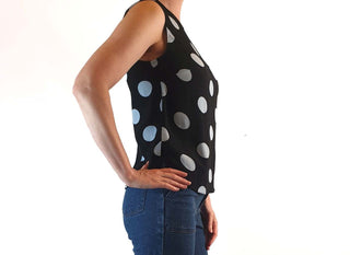 Gorman navy sleeveless top with blue polka dots size 6 Gorman preloved second hand clothes 5