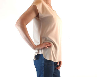 Elk preloved pink semi-sheer top with cap sleeves size XS (best fits size Elk preloved second hand clothes 5
