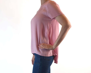 Mister Zimi preowned pink tee shirt top with cute back peek-a-boo size 6 Mister Zimi preloved second hand clothes 6