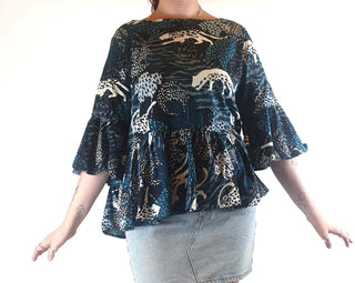 Keshet unique print oversize shirt size SM, best fits AU12 Keshet preloved second hand clothes 4