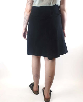 Lush black denim skirt with contrasting front buttons size 14 (best fits 12-14) Lush preloved second hand clothes 7