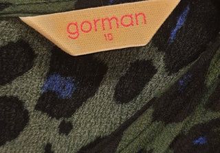 Gorman green animal print dress size 10 Gorman preloved second hand clothes 9