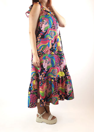 Little Party Dress psychedelic print dress size 10 Princess Highway preloved second hand clothes 6