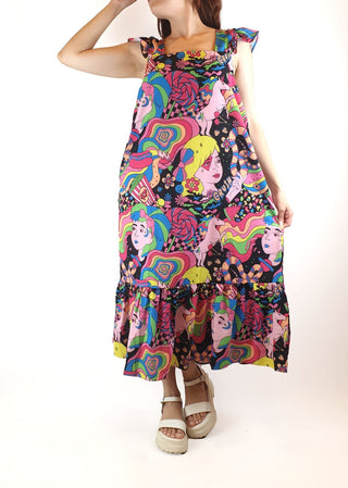 Little Party Dress psychedelic print dress size 10 Princess Highway preloved second hand clothes 3