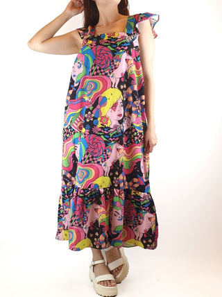 Little Party Dress psychedelic print dress size 10 Princess Highway preloved second hand clothes 1