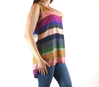 Elk silky feel striped sleeveless top size 10 (as new with tags) Elk preloved second hand clothes 6