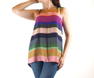 Elk silky feel striped sleeveless top size 10 (as new with tags) Elk preloved second hand clothes 3