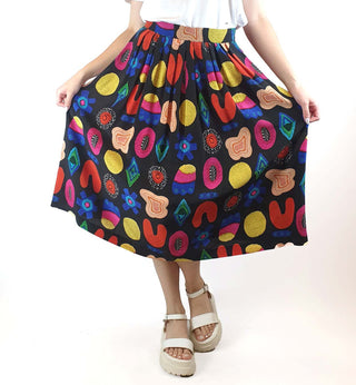 Gorman + Liz Payne colourful 100% silk skirt size 10 Gorman preloved second hand clothes 2