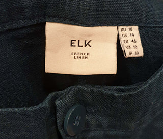 Elk deep blue 100% linen wide leg pants size 18 Elk preloved second hand clothes 9