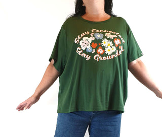 Lucy & Yak green tee shirt with cute front slogan size 3XL Lucy & Yak preloved second hand clothes 1