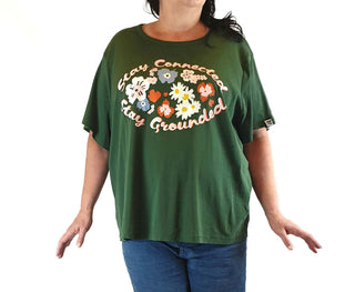 Lucy & Yak green tee shirt with cute front slogan size 3XL Lucy & Yak preloved second hand clothes 2