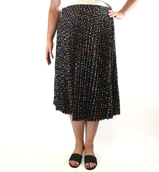 Review black confetti print skirt size 16 Review preloved second hand clothes 3