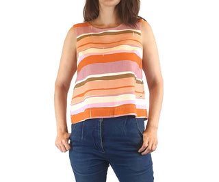 Obus pink striped sleeveless cropped top size 1 (best fits 8) Obus preloved second hand clothes 2