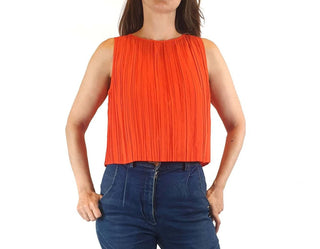 Gorman cropped red sleeveless pleated top size 8 Gorman preloved second hand clothes 2