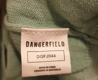 Dangerfield green knit jumper with Echidna front size 18 (small fit, bests 14-16) Dangerfield preloved second hand clothes 12