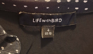 Life With Bird navy print oversize shirt size 4 (best fits 14) Life With Bird preloved second hand clothes 8