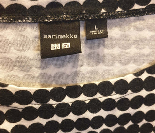 Marimekko x Uniqlo black and white polka dot print top size L Marimekko x Uniqlo preloved second hand clothes 8
