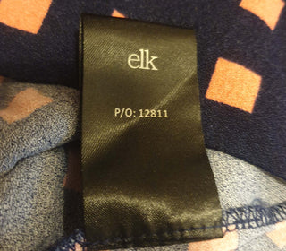 Elk navy and pink check print dress size L Elk preloved secondhand 13
