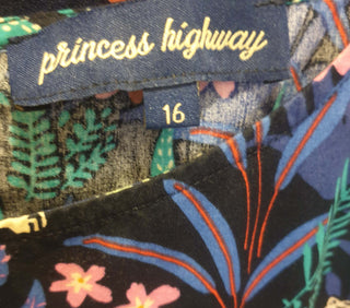 Princess Highway navy jungle print dress size 16 Princess Highway preloved second hand clothes 6