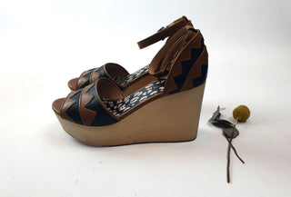 Gorman brown and black leather wedge heels size 36 Gorman preloved second hand clothes 7