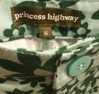 Princess Highway green flower print wide leg pants size 16 Princess Highway preloved second hand clothes 8