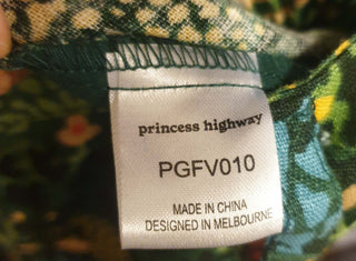 Princess Highway green field and flower print wide leg pants size 16 Princess Highway preloved second hand clothes 11