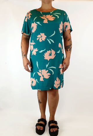 Elm green and pink floral pink dress size 14 (as new with tags) Elm preloved second hand clothes 5