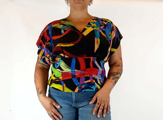 Elk colourful wrap style top size 16 Elk preloved second hand clothes 5