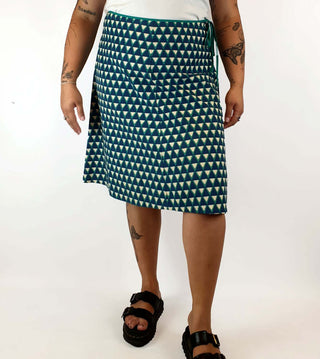Maiocchi blue and green print A-line skirt size 16 Maiocchi preloved second hand clothes 3